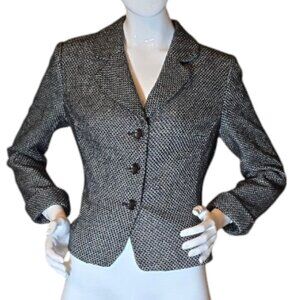 VILLAGER Black & White 3 Button Blazer sz 6